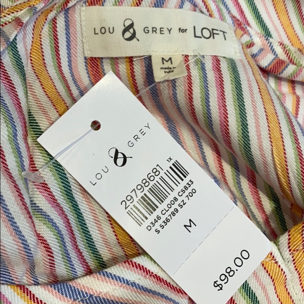 Lou & Grey for Loft Poppy striped jumpsuit pockets - Picture 5 of 7